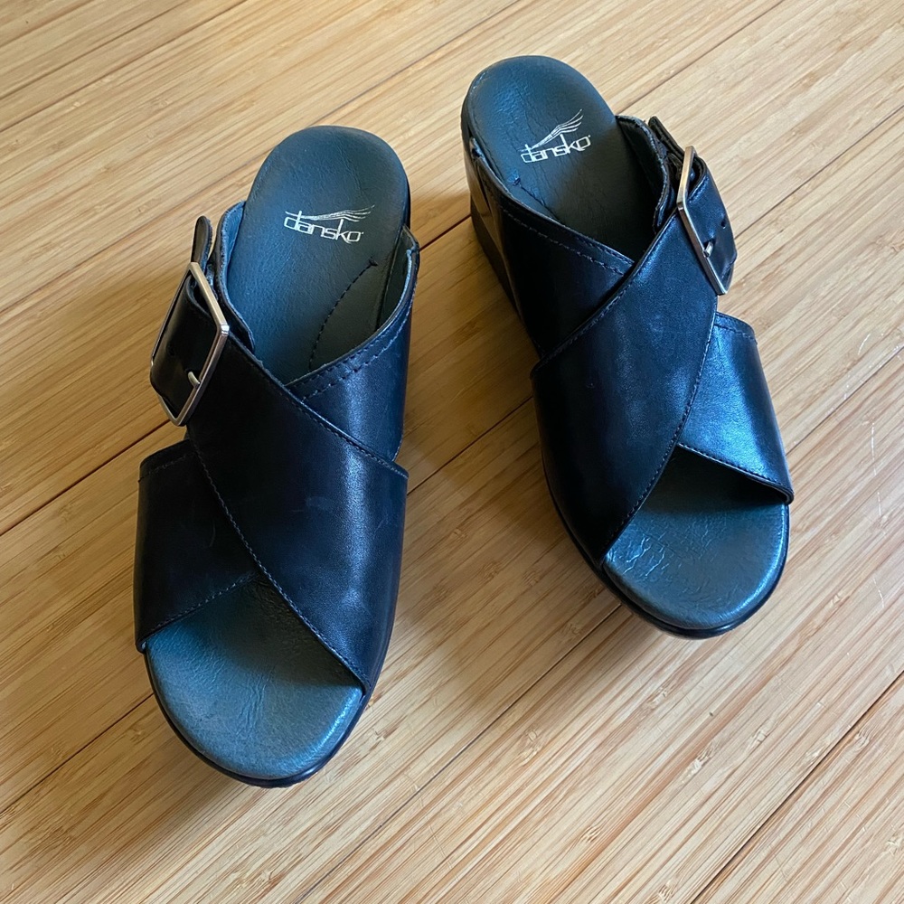 Dansko platform sandals - black, size 38